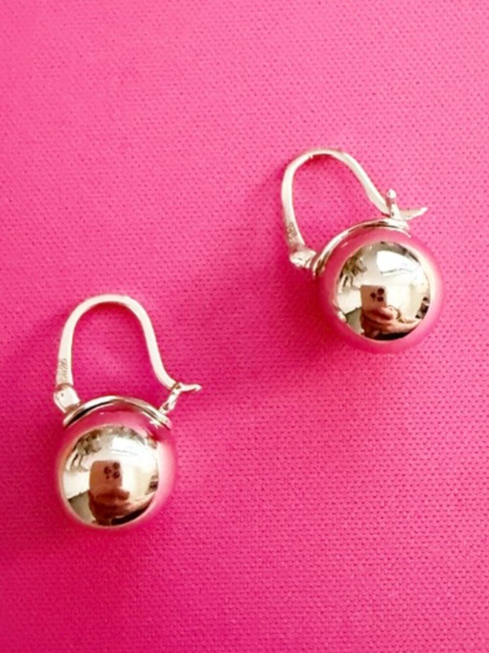 Sterling Silver Ball Dangle Drop Earrings - Picture 2 of 6